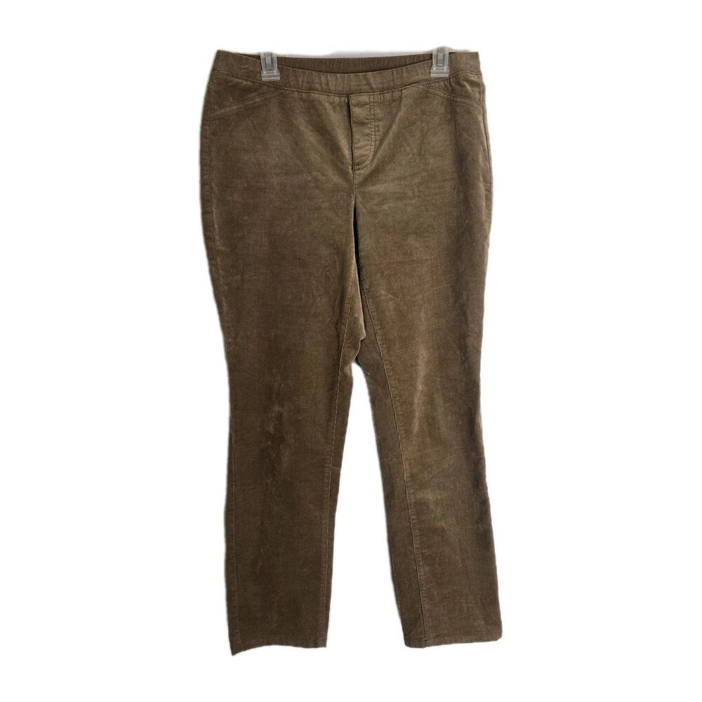 J. Jill Pull On Corduroy Pants Small Straight Leg Pinwale Needlecord Brown Camel
